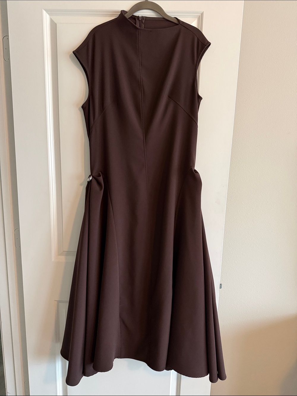 Commense Asymmetrical Neck Cap Sleeve Maxi Dress - Picture 7 of 13
